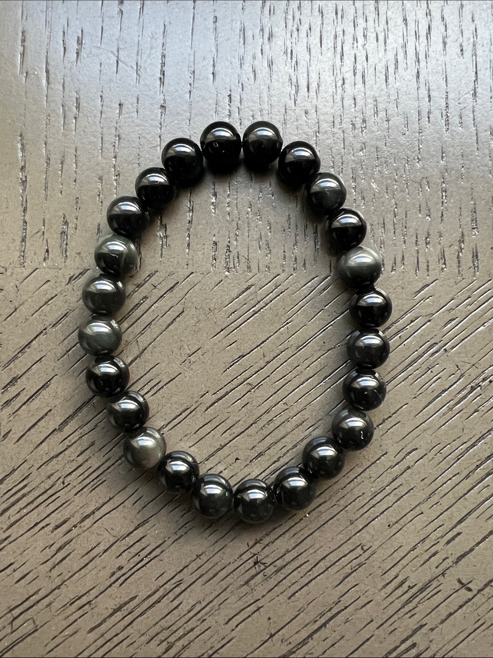 Rainbow obsidian bracelet 8mm SIZE 6.75’